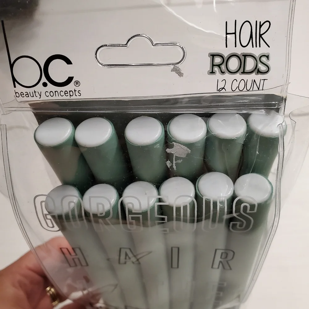 Beauty Concepts 12 Hair Rods Heat Less Curling Tools Mint Green Hair Curl New